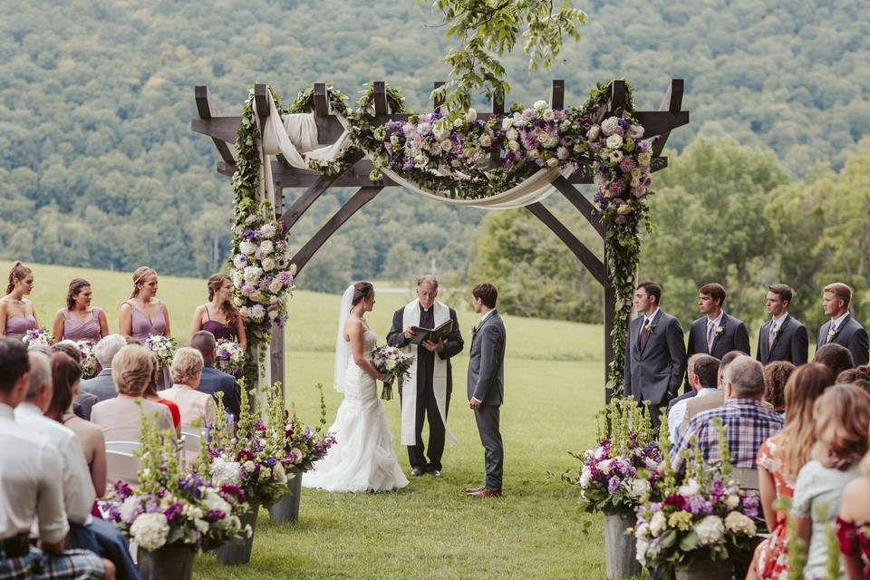 Bride and decorated entry