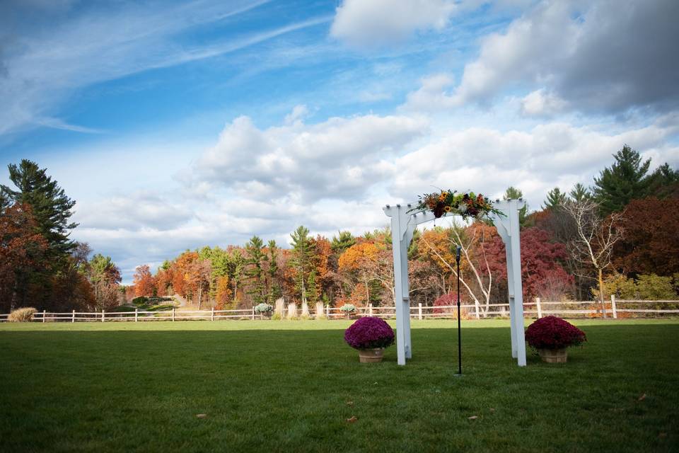 Outdoor ceremony set-up.