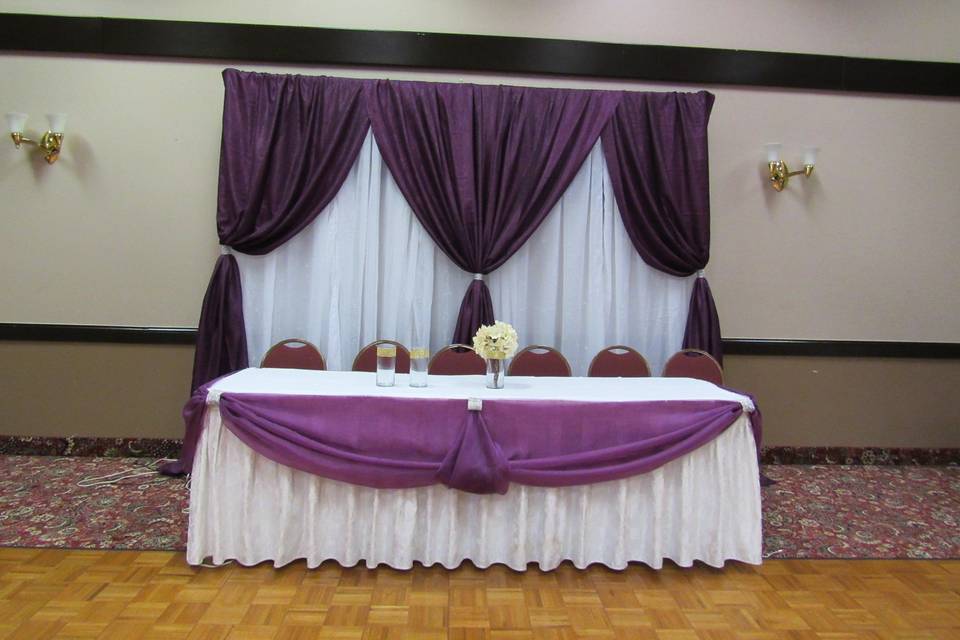 Violet curtains