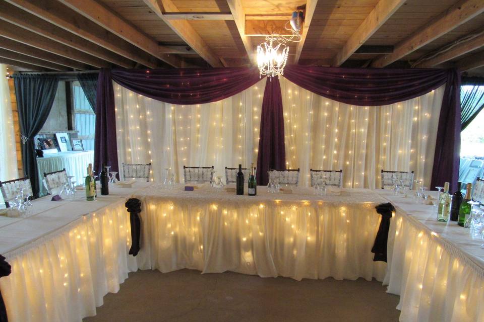 Backdrop and Head Table