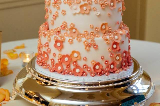 Wedding cake with mini flowers