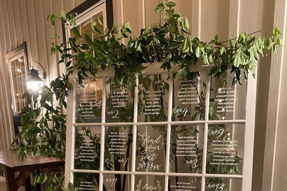 Vintage window seating plan