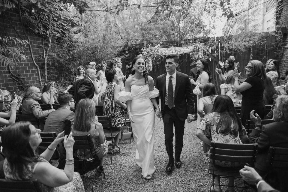 Bride & Groom in Main Garden