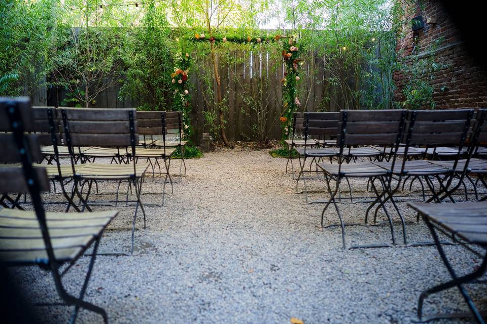 Ceremony Set Up in Main Garden