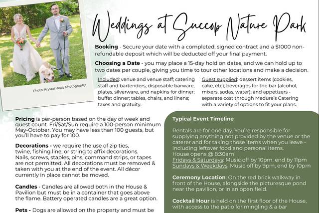 Info for Full Day Weddings