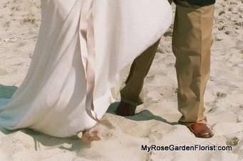 Hand tied peonies for a Beach Haven NJ wedding.