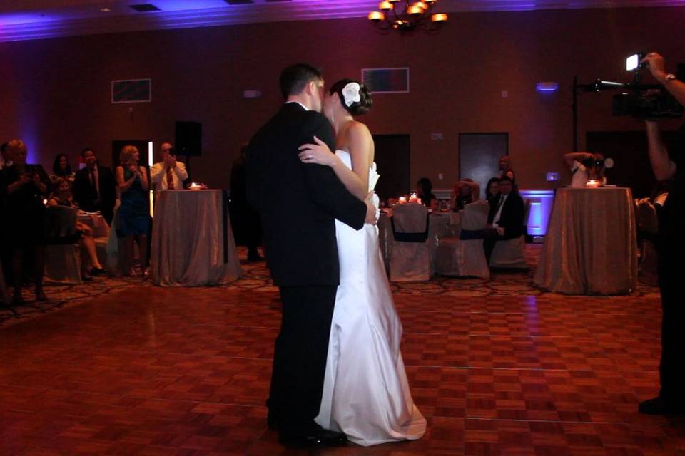 The bride holding her bouquet