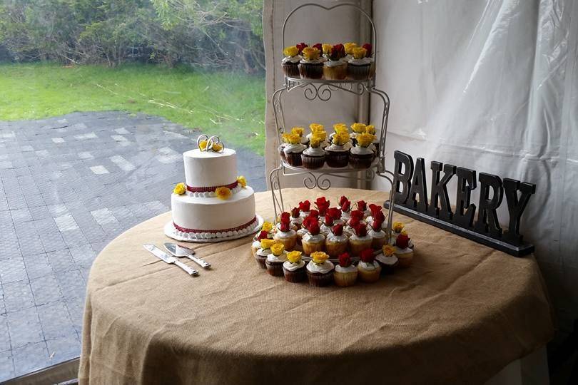 Awesome cupcake setup at a wedding I worked