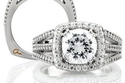 A. Jaffe Engagement ring in 18 karat white gold.