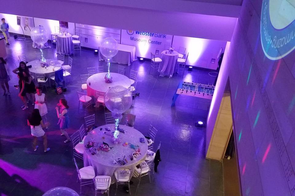 Purple reception uplighting