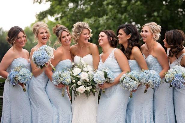 Bride and bridesmaids