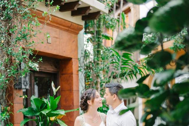 In the courtyard