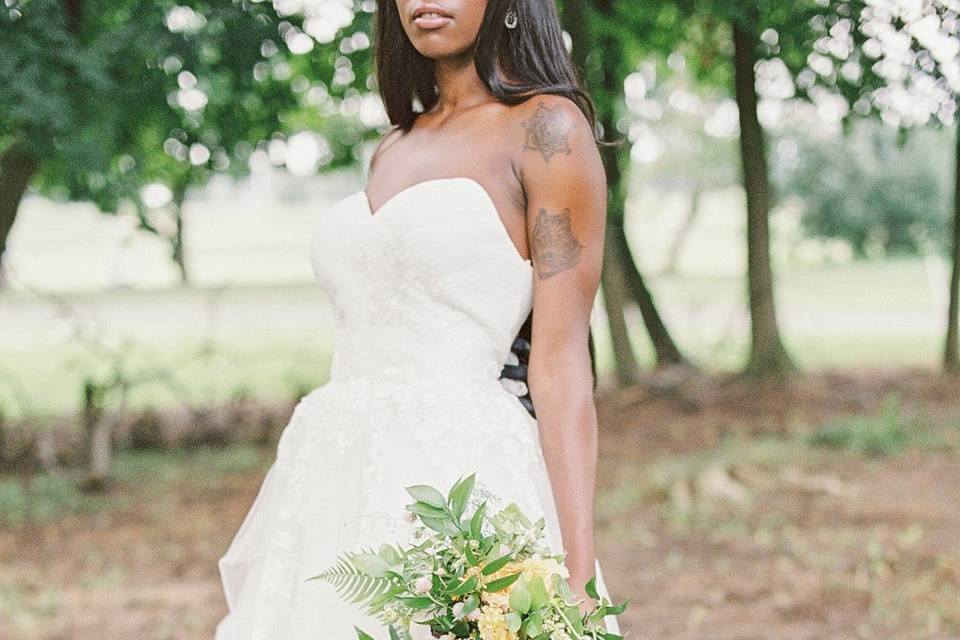 Bride holding her bouquet