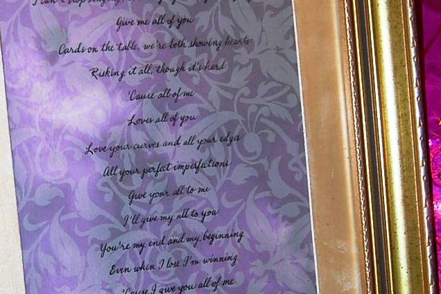 First dance lyrics keepsake