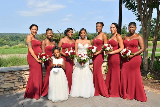 Bride and bridesmaids