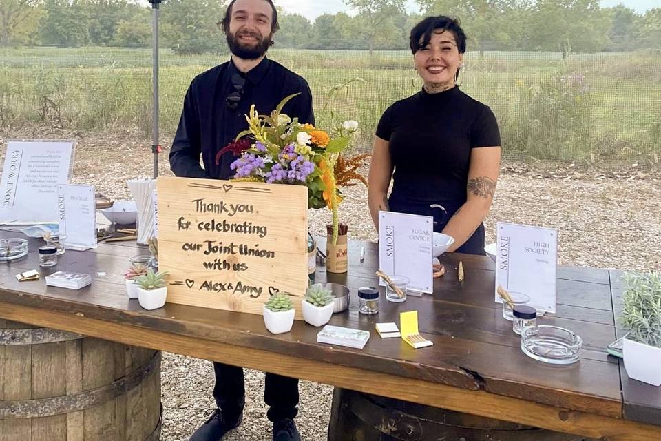 Guests enjoying the weed bar