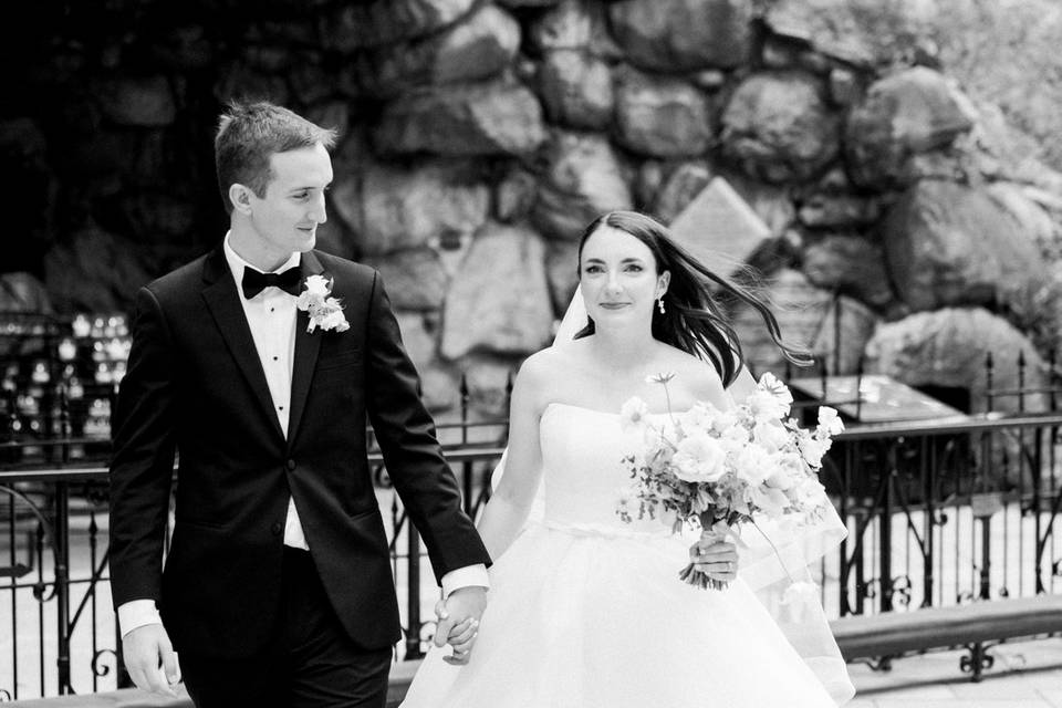 Walking out of the Grotto