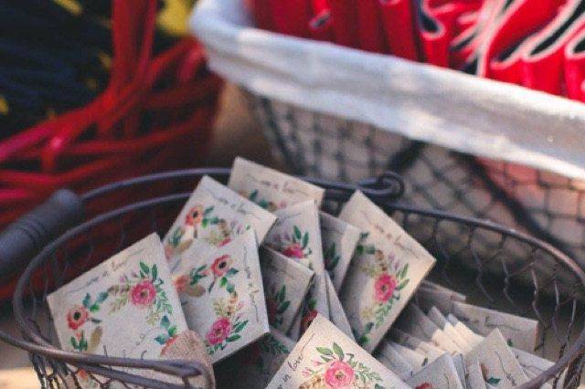 Wedding favor seed packets.