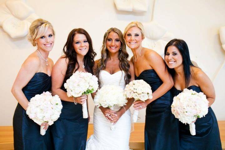 Bride and her bridesmaids