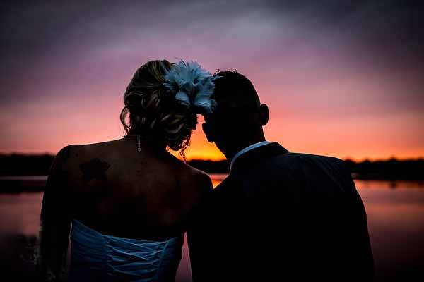 Dramatic wedding sunsets