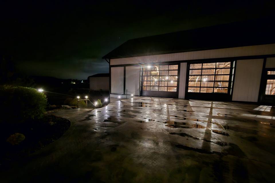 Outside at night