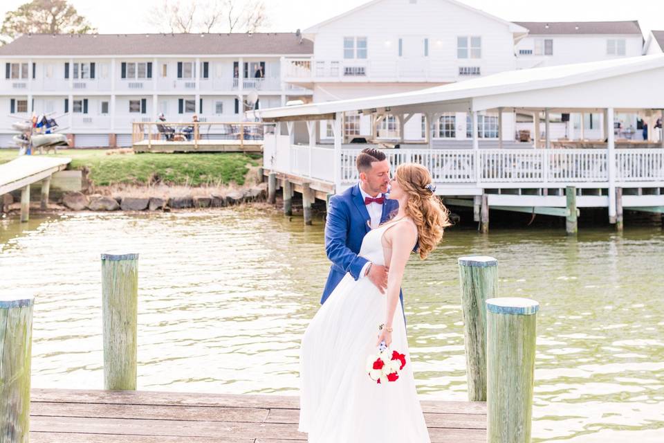 Dock bride and groom