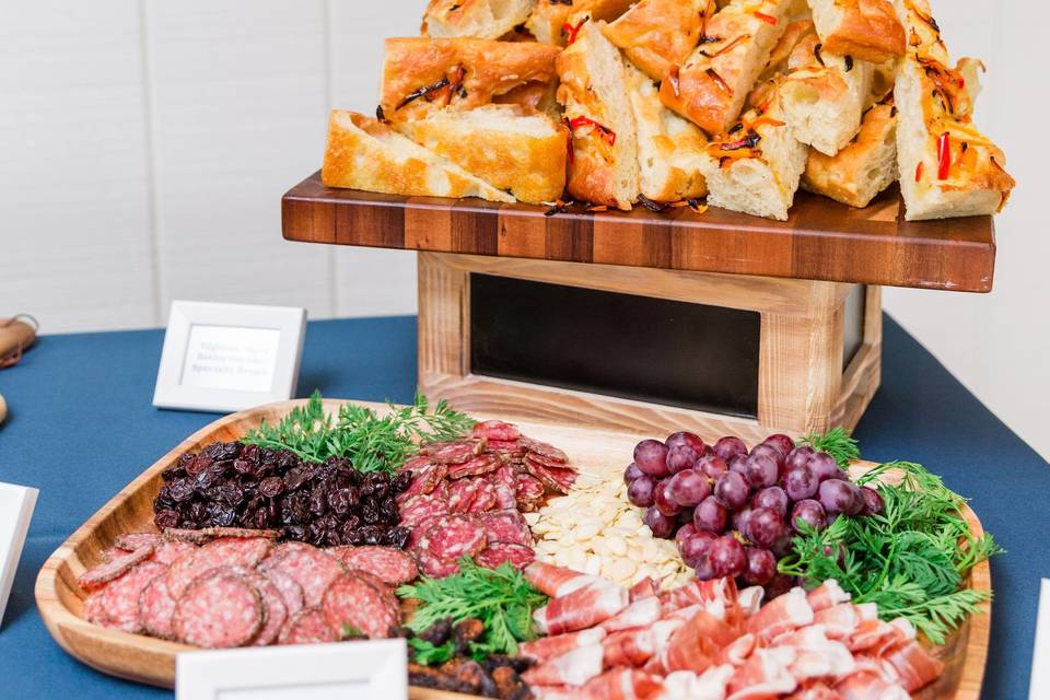 Charcuterie and bread display