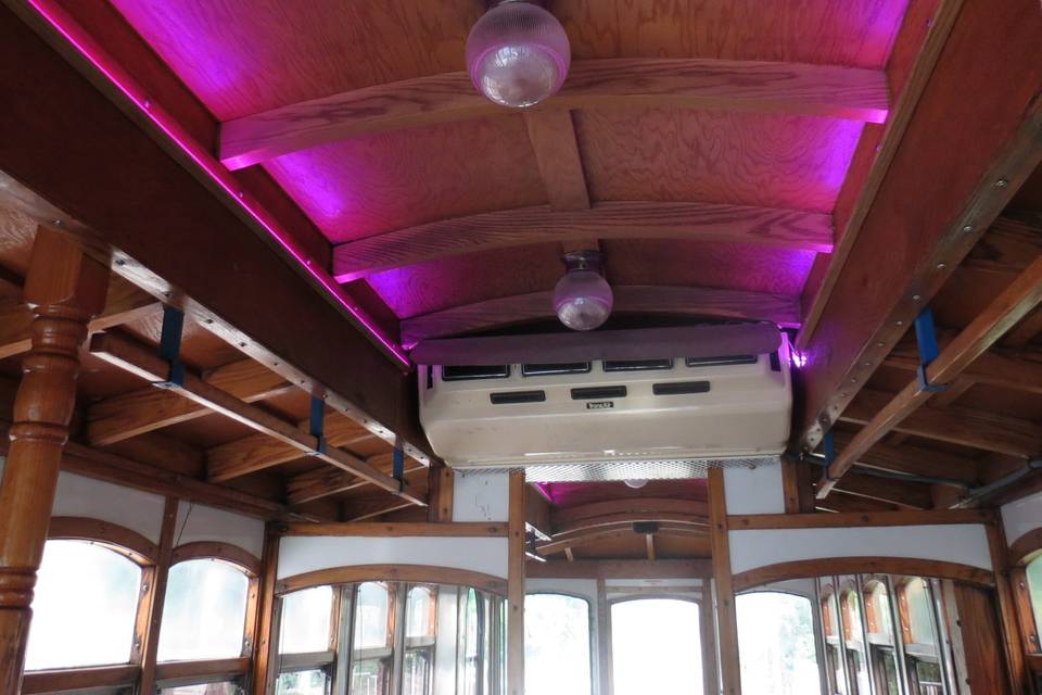 Lighting throughout the trolley