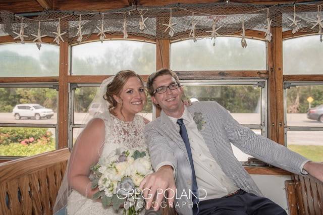 The couple inside the trolley