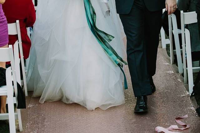 Happy bride and groom