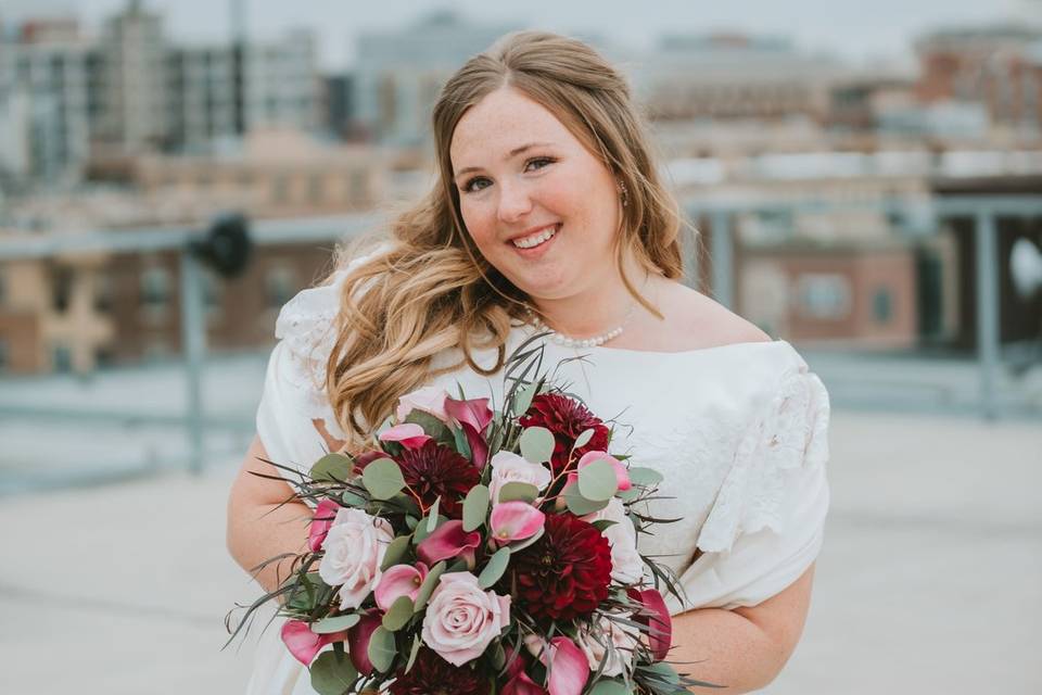 Bride and her bouquet