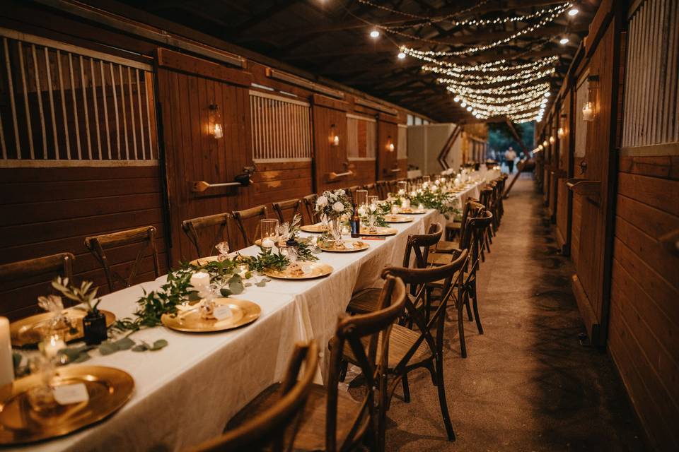 Bistro Lighting and Table