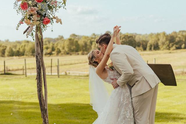 Colorful Farm Wedding Arch