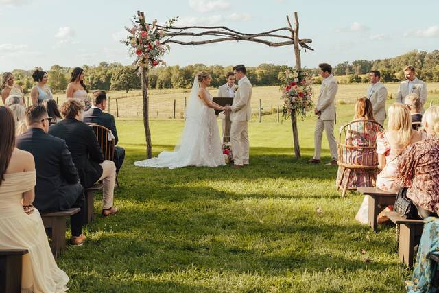 Colorful Farm Wedding Arch