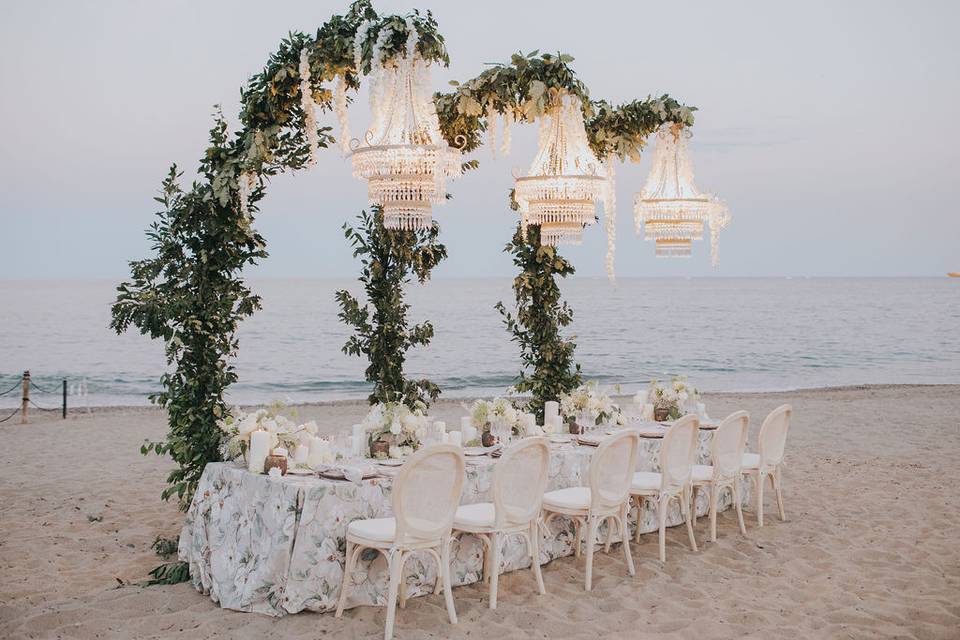 Unique setup on the beach