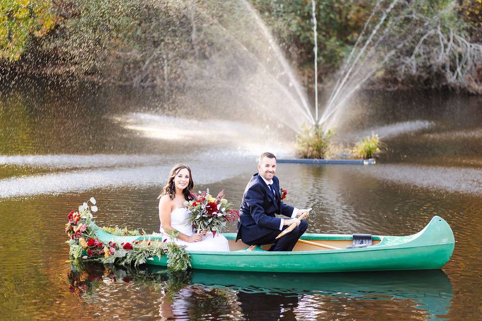 Flower Wedding Canoe