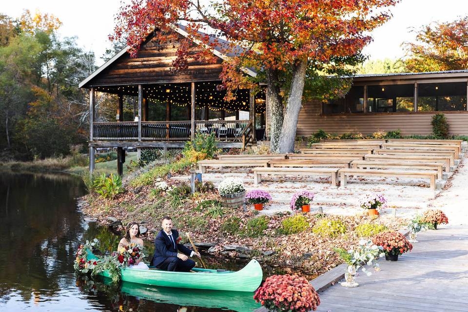 Wedding Canoe on the Lake