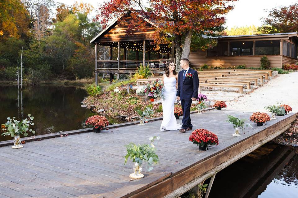 Walking on the wedding dock