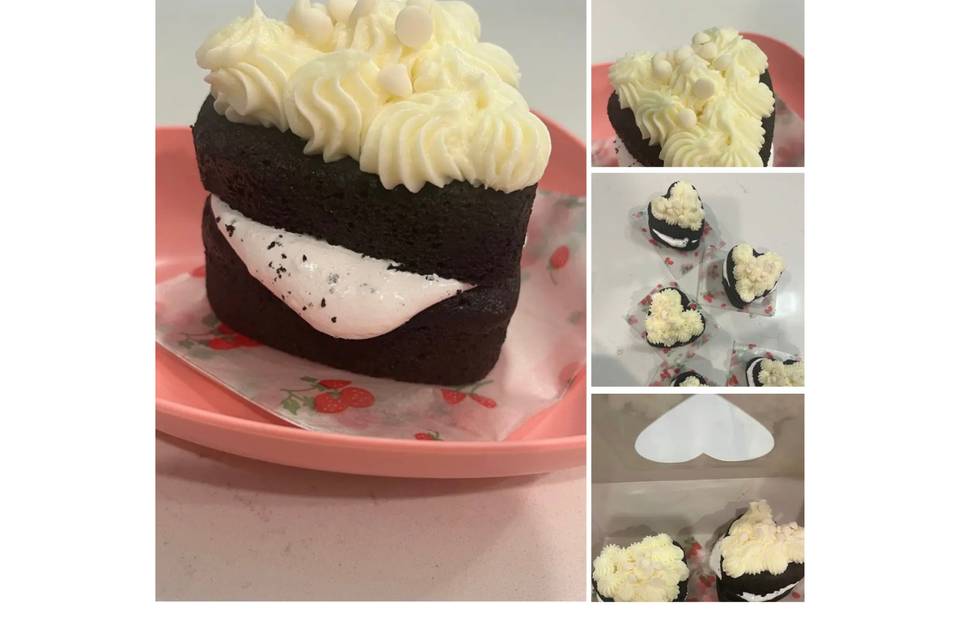 Marshmallow mini heart cake
