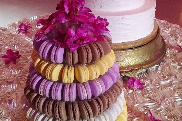 Macaron tower wedding cake