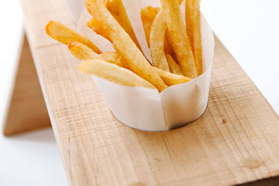 Frites: all natural, no coating, preservatives or added flavors, served with a variety of 5 sauces to choose from