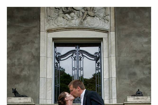 Formal Wedding Kiss