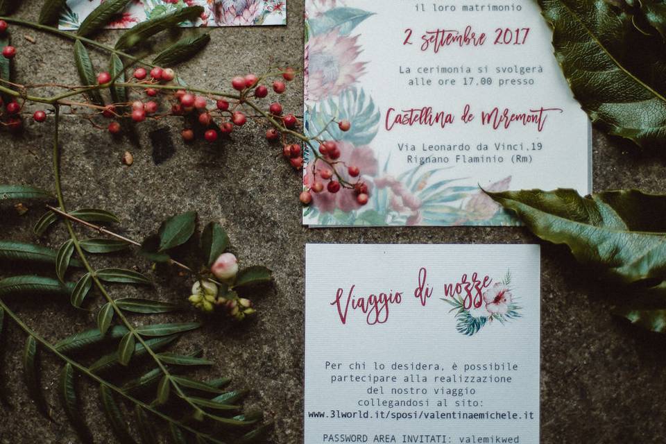 Wedding tropical stationery