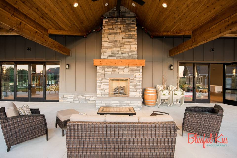 Estate Patio outdoor fireplace