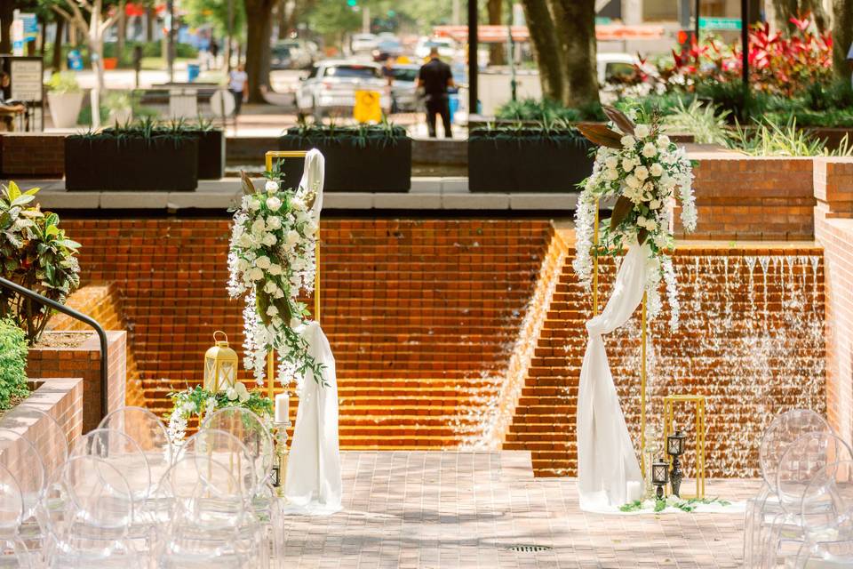 Outdoor wedding ceremony