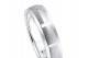 Comfort fit flat top wedding band crafted from 14k white gold with matte finish and high polish finish edges.