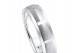 14k white gold wedding band with satin finish center and bright cut beveled edges.