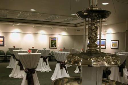 Nied/Winther Room set-up as Social Hour area with Champagne fountain.
