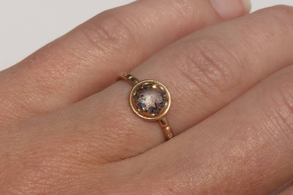 Salt & Pepper Diamond Ring