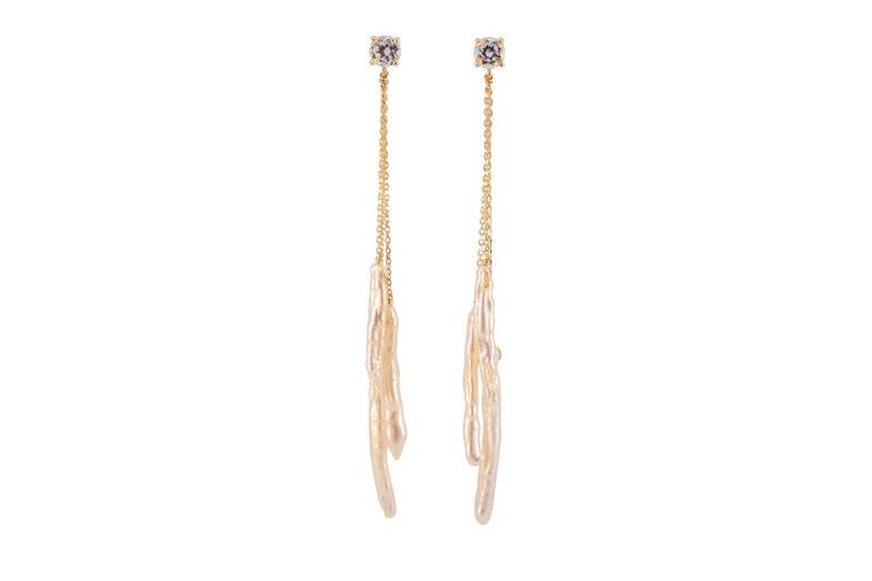 Stick Pearl Cascade Earrings